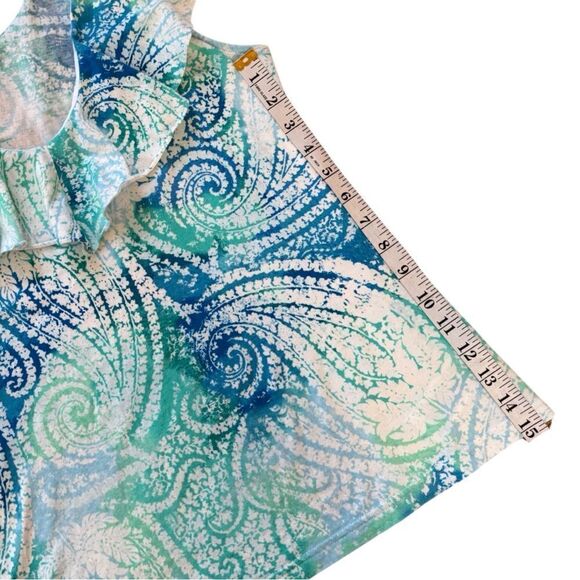 Chaps Women's Paisley Printed Ruffled Blouse Top Size M - Picture 6 of 7